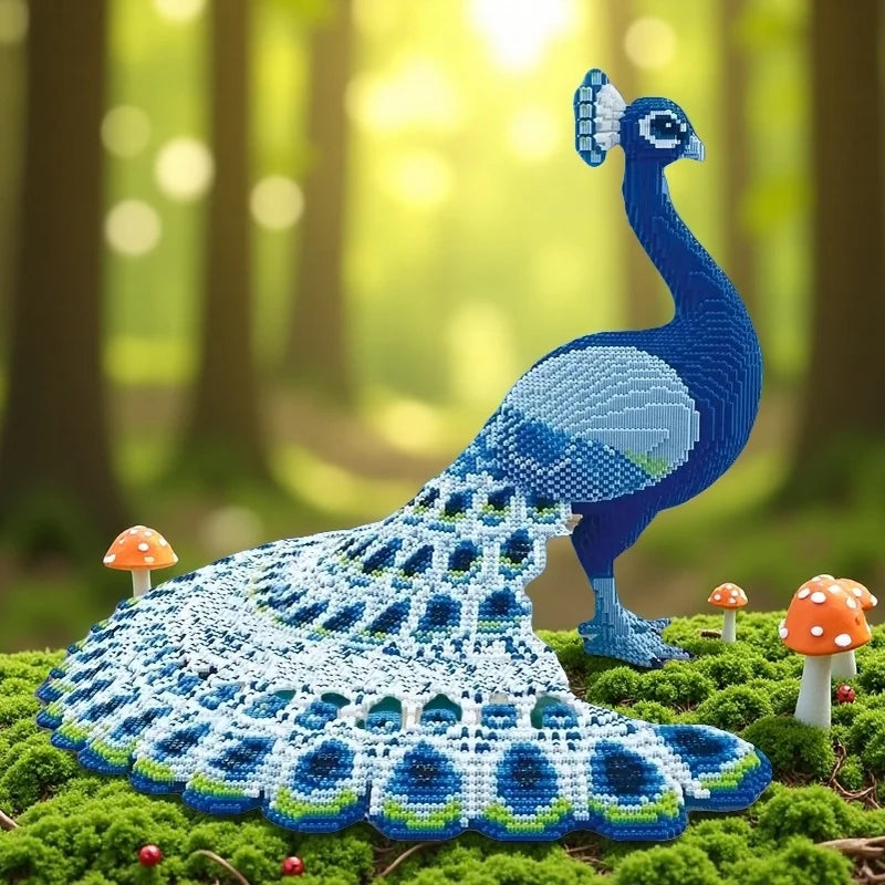 5684 Blue Peacock Building Blocks, Party Games, DIY Crafts, Stress-Relief Blocks, Company Reception Desk, Living Room and Study Decorations, Holiday Gifts, Christmas Eve Gifts, Christmas Friend Gifts, Easter Gifts