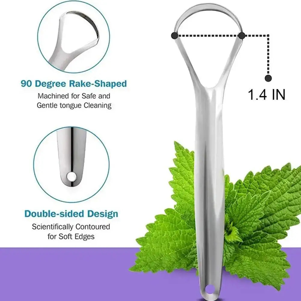1Pcs Portable Single Layer Tongue Scraper Reusable Stainless Steel Oral Mouth Brush Tongue Scraper Fresh Breath Maker