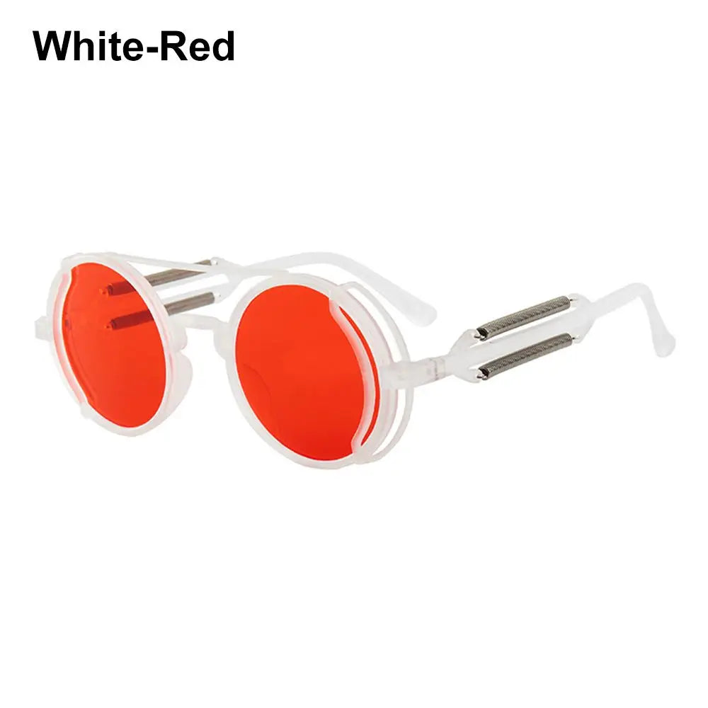 Fashion UV400 Protection Double Spring Temples Round Sunglasses Men's Eyewear Steampunk Sunglasses Sun Glasses