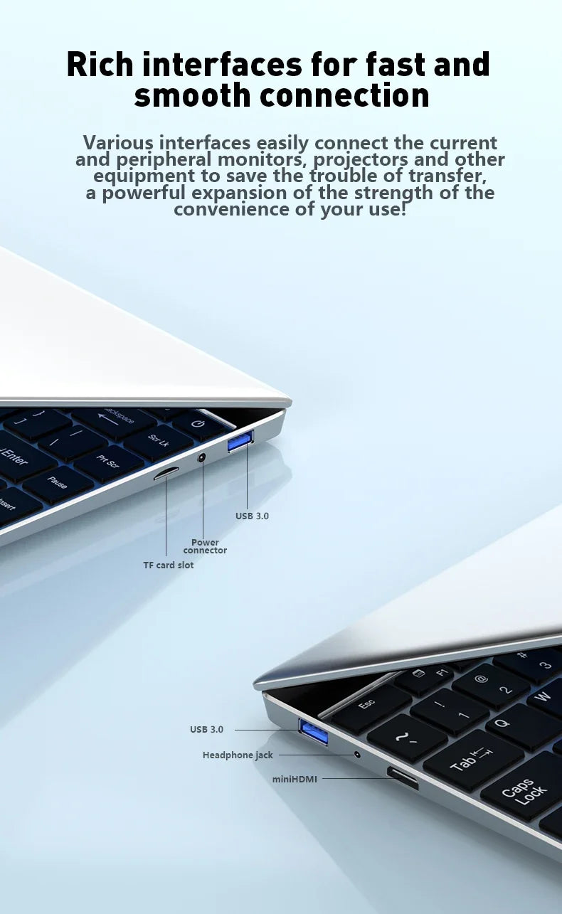 2026 New 14.1" Slim Laptop Intel i7-8650U Win11 Pro 32GB RAM 2TB M.2 SSD For Office & Study Use