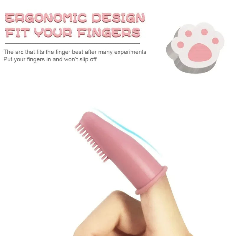 Dog Super Soft Pet Finger Toothbrush Teeth Cleaning Bad Breath Care Nontoxic Silicone Tooth Brush Tool Dog Cat Cleaning Supplies