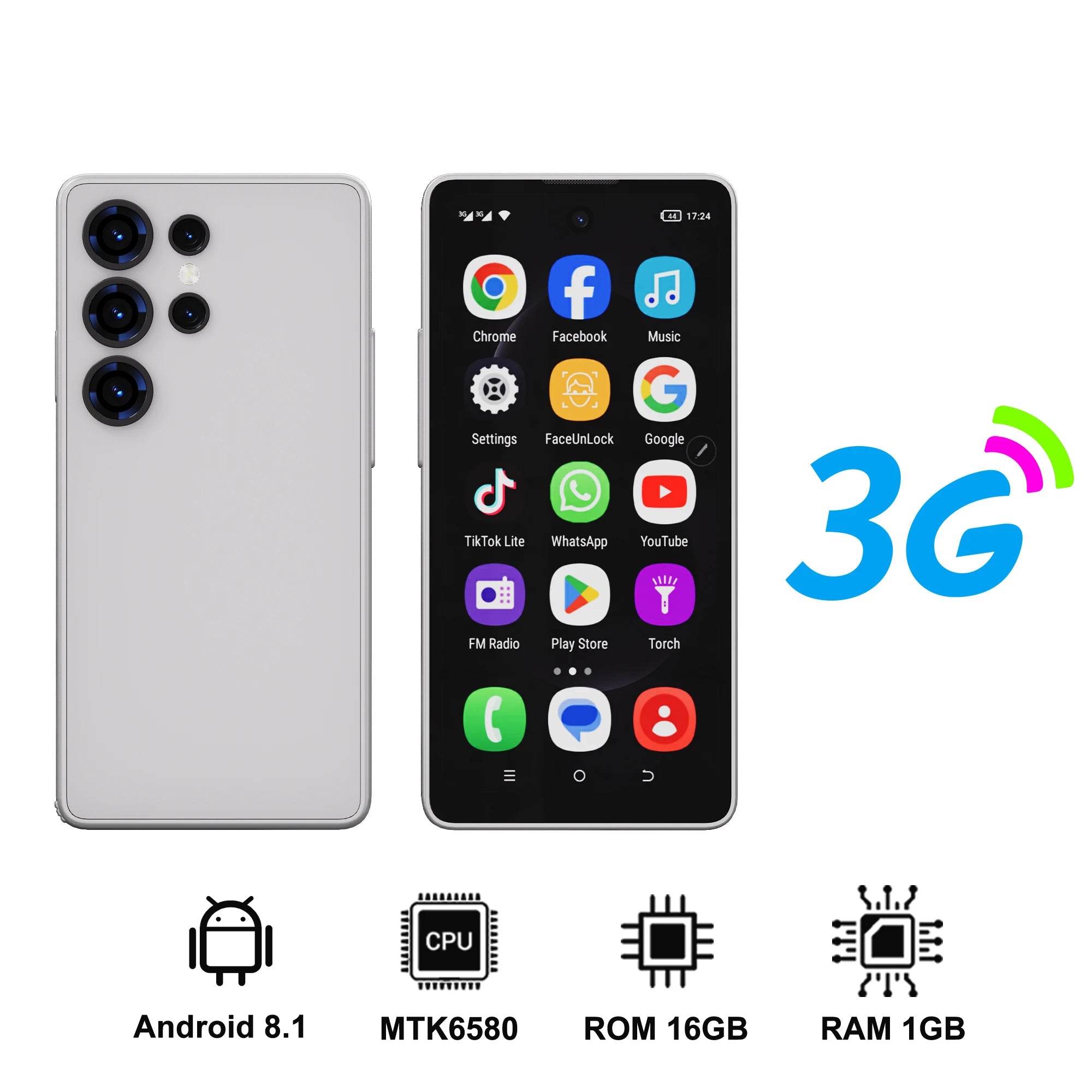 SERVO Mini Smartphone Android 8.1 Built in Stylus 4" Display 16GB ROM Face Unlock GPS WIFI Play Store 3G WCDMA Tiny Mobile Phone