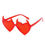 Rock Horn Sun Glasses Devil Ear Heart Shape UV Protection Sunglasses Cosplay Glasses Halloween Decoration for Halloween Party