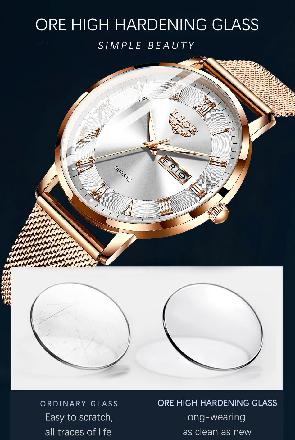 LIGE New Creative Ladies Watches Fashion Waterproof Quartz Watch For Women Casual Sport Bracelet Watch Female Relogio Feminino