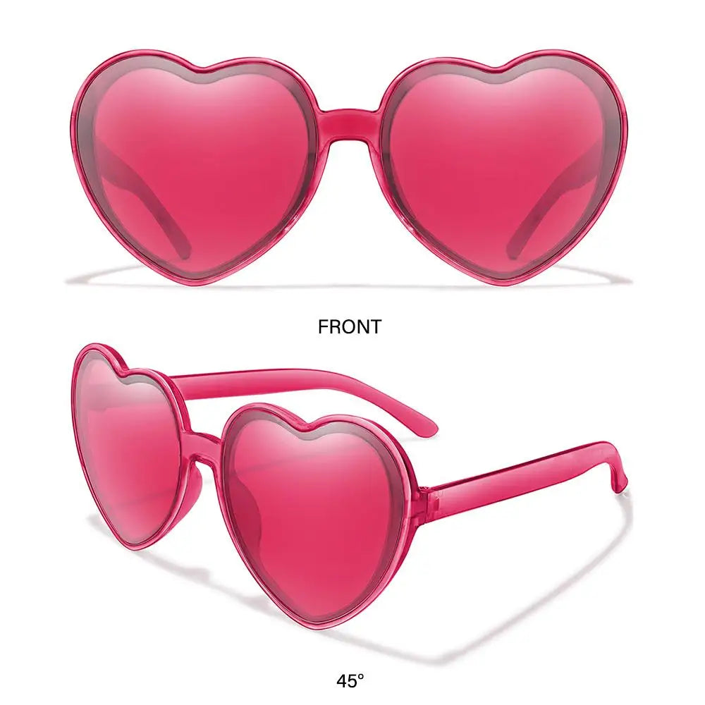 Trendy Cosplay Party Glasses Eyewear Heart-Shaped Sunglasses UV400 Protection Heart Sunglasses for Women Clout Goggle