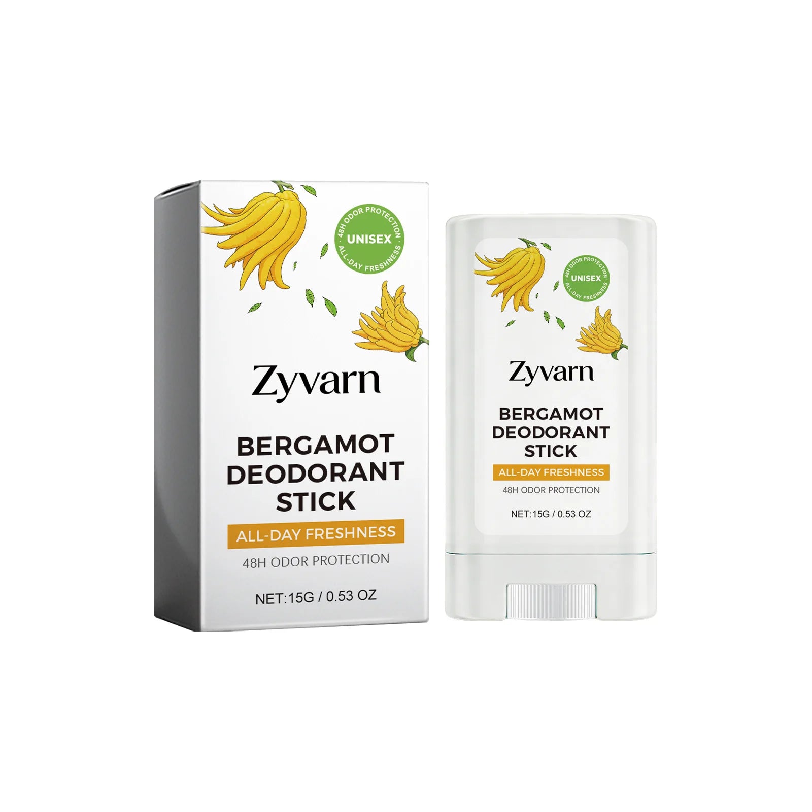 Refreshing Deodorant Balm Stick Natural Bergamot All Day Anti-Odor Easy Apply Pocket Size Portable Underarm Fragrance Balm Stick