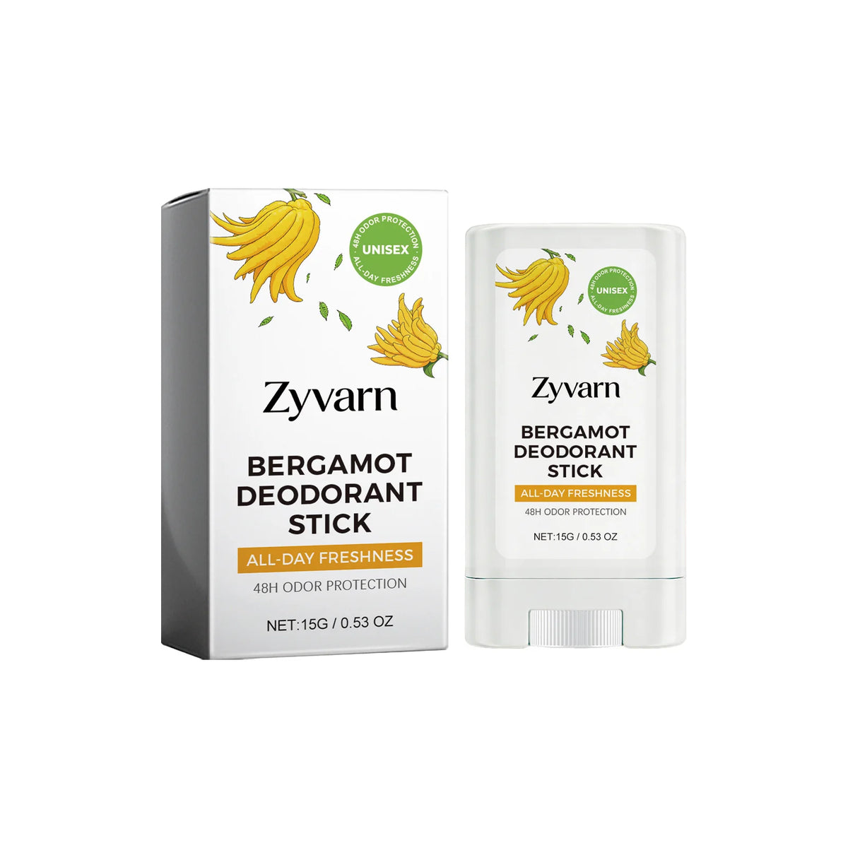 Refreshing Deodorant Balm Stick Natural Bergamot All Day Anti-Odor Easy Apply Pocket Size Portable Underarm Fragrance Balm Stick