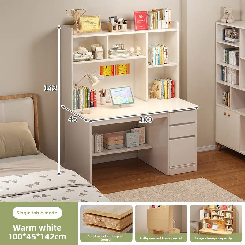 Precise Desk Home Modern Simple Bookshelf Integrated Student Bedroom Learning to Write With Drawing Desk Office Computer Desk