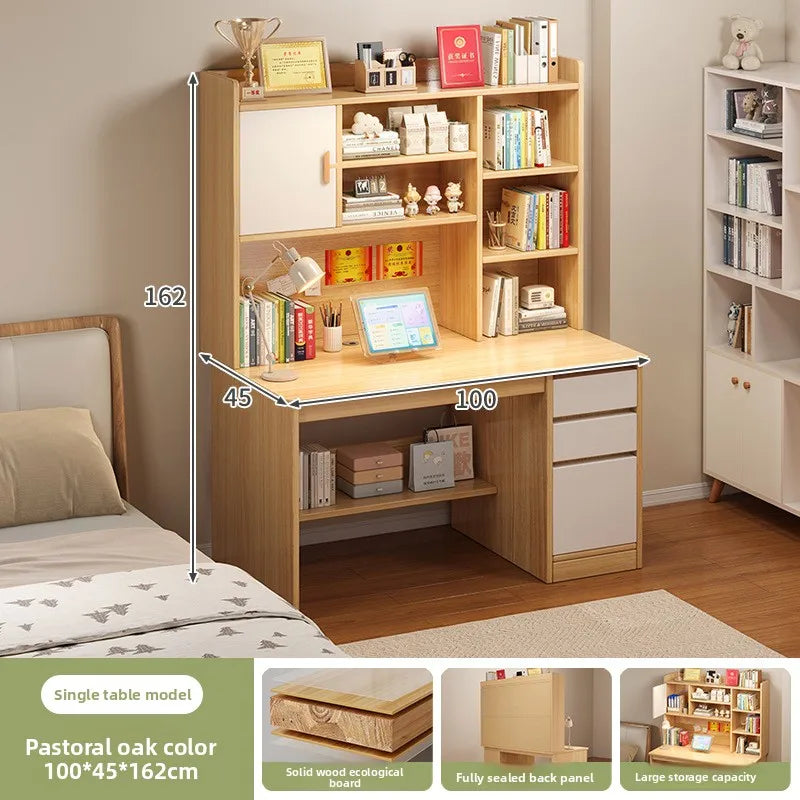 Precise Desk Home Modern Simple Bookshelf Integrated Student Bedroom Learning to Write With Drawing Desk Office Computer Desk