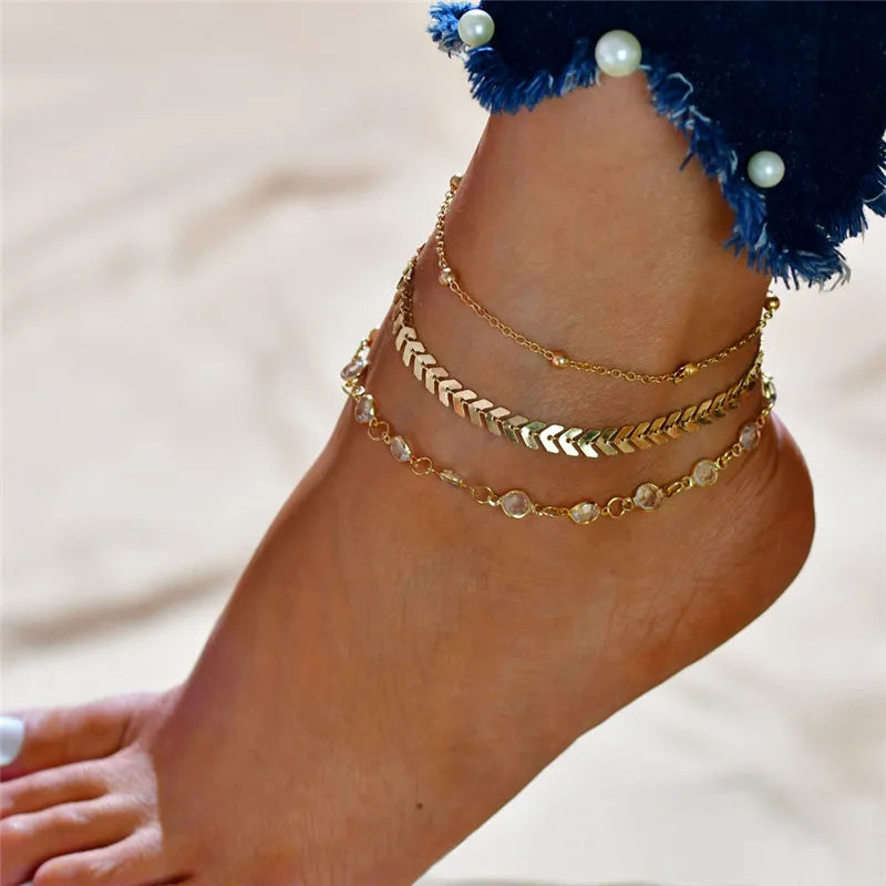 Modyle Fine Sexy Anklet Ankle Bracelet Cheville Barefoot Sandals Foot Jewelry Leg Chain On Foot Pulsera Tobillo For Women