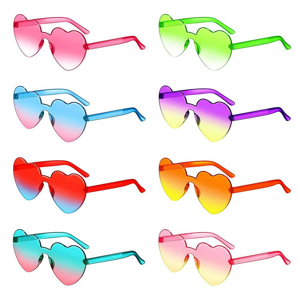 Sun Glasses Goggles Uv Gradient Heart Sunglasses Heart-Shaped Sunglasses Fashionable Colorful Eyeglasses Eyewear Driving Goggles