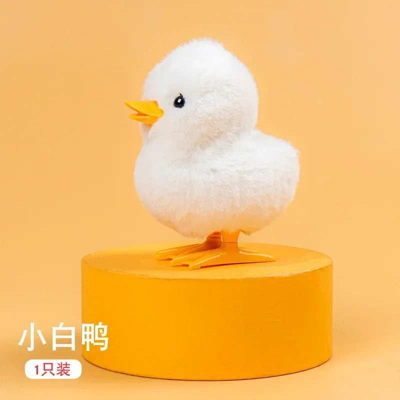 Little Duck Wind Up Toys Yellow Jumping Chick Cute Plush Simulation Educational Walking Chicken Interesting Toy For Kids