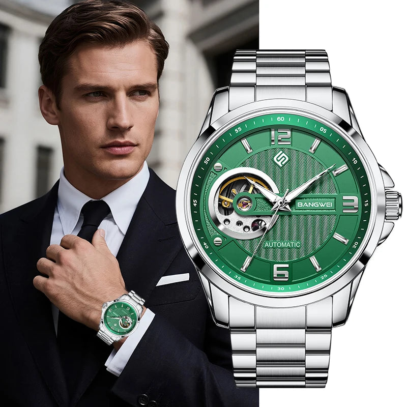 LIGE Fashion Luxury Mechanical Wristwatches Business Automatic Movement Hollow Waterproof Classic Casual Man Watch Reloj Hombre
