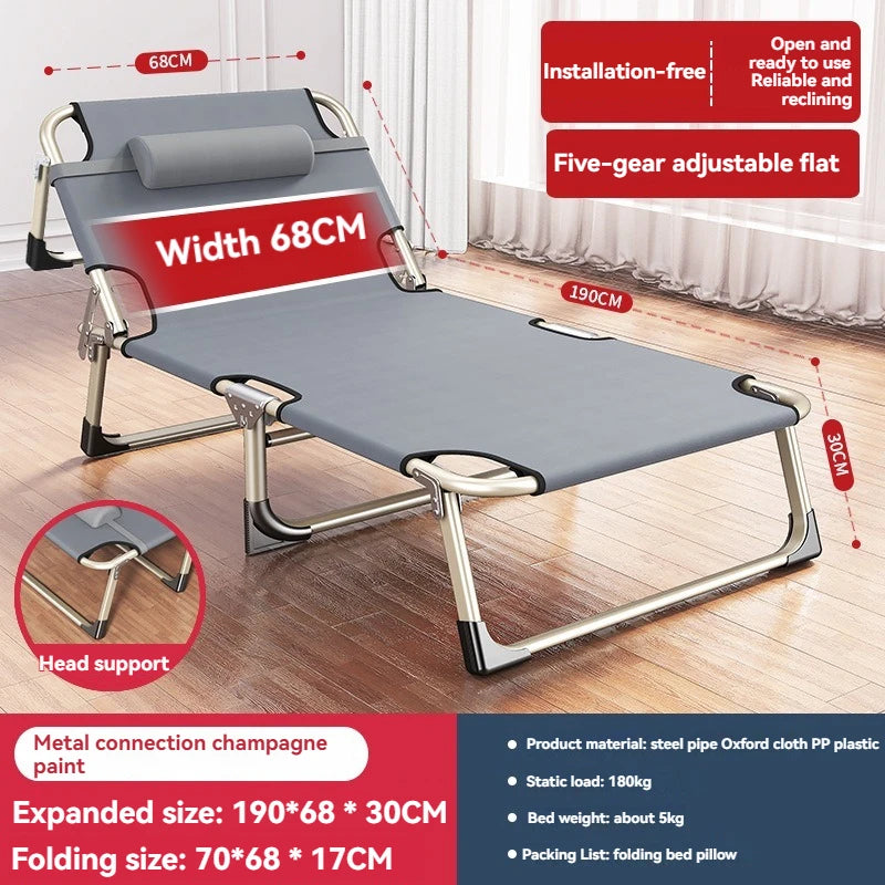 Household Goods Lounge Chair, Outdoor Camping, Simple Folding Bed,  Single Bed, Office Nap, Nap Bed, Marching Bed