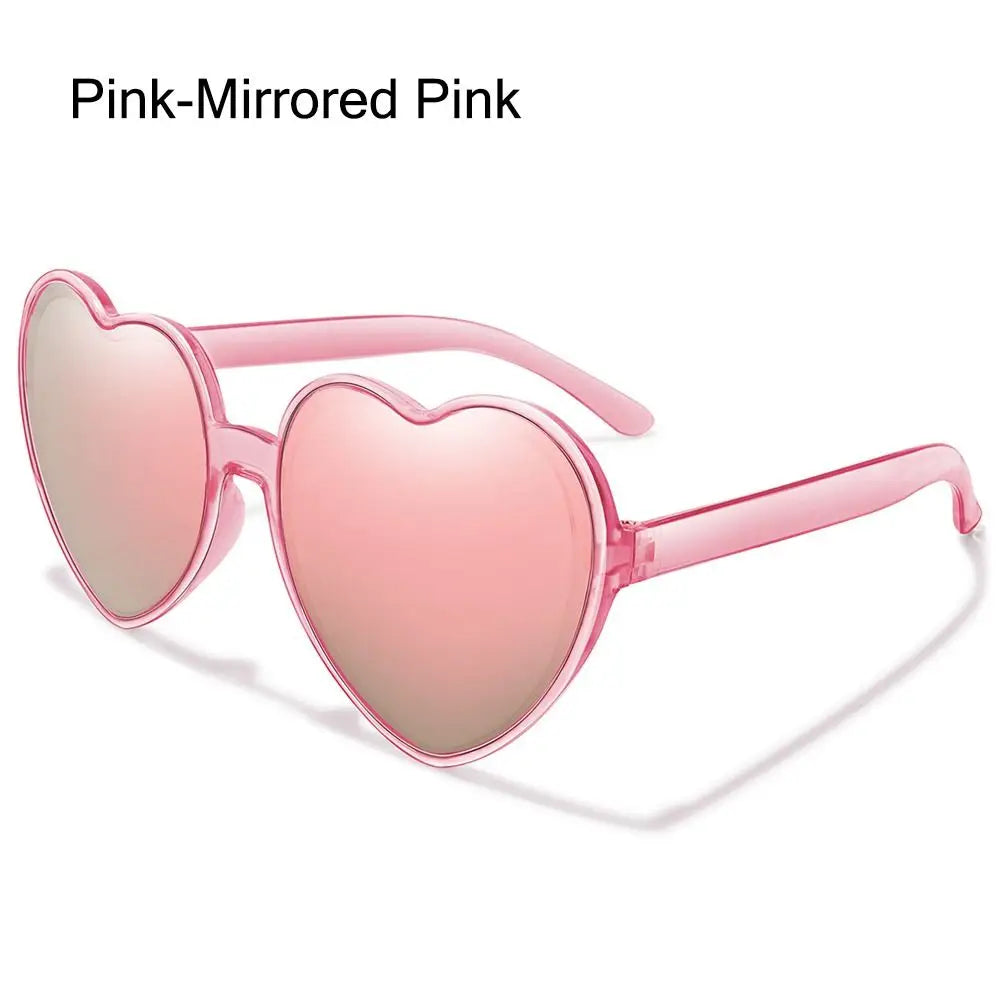 Trendy Cosplay Party Glasses Eyewear Heart-Shaped Sunglasses UV400 Protection Heart Sunglasses for Women Clout Goggle