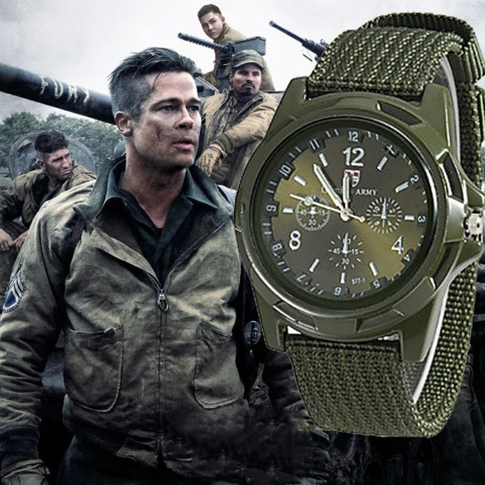 Men  Quartz Watch Nylon Watches Canvas Strap Casual Sports Wristwatch