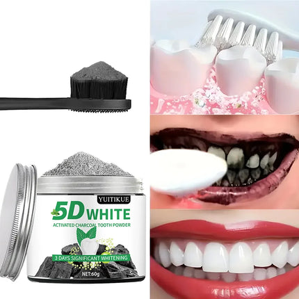 5D White Charcoal Teeth Whitening Powder