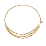 New Fashion Multi-layer Chain Belt For Women Fashion Gold Silver Color Metal High Waist Body Chain Dress Lady Tassel Belt