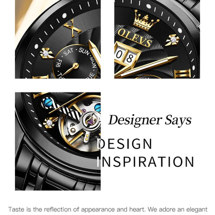 OLEVS Classic Men's Watches Tourbillon Multi-function Full Automatic