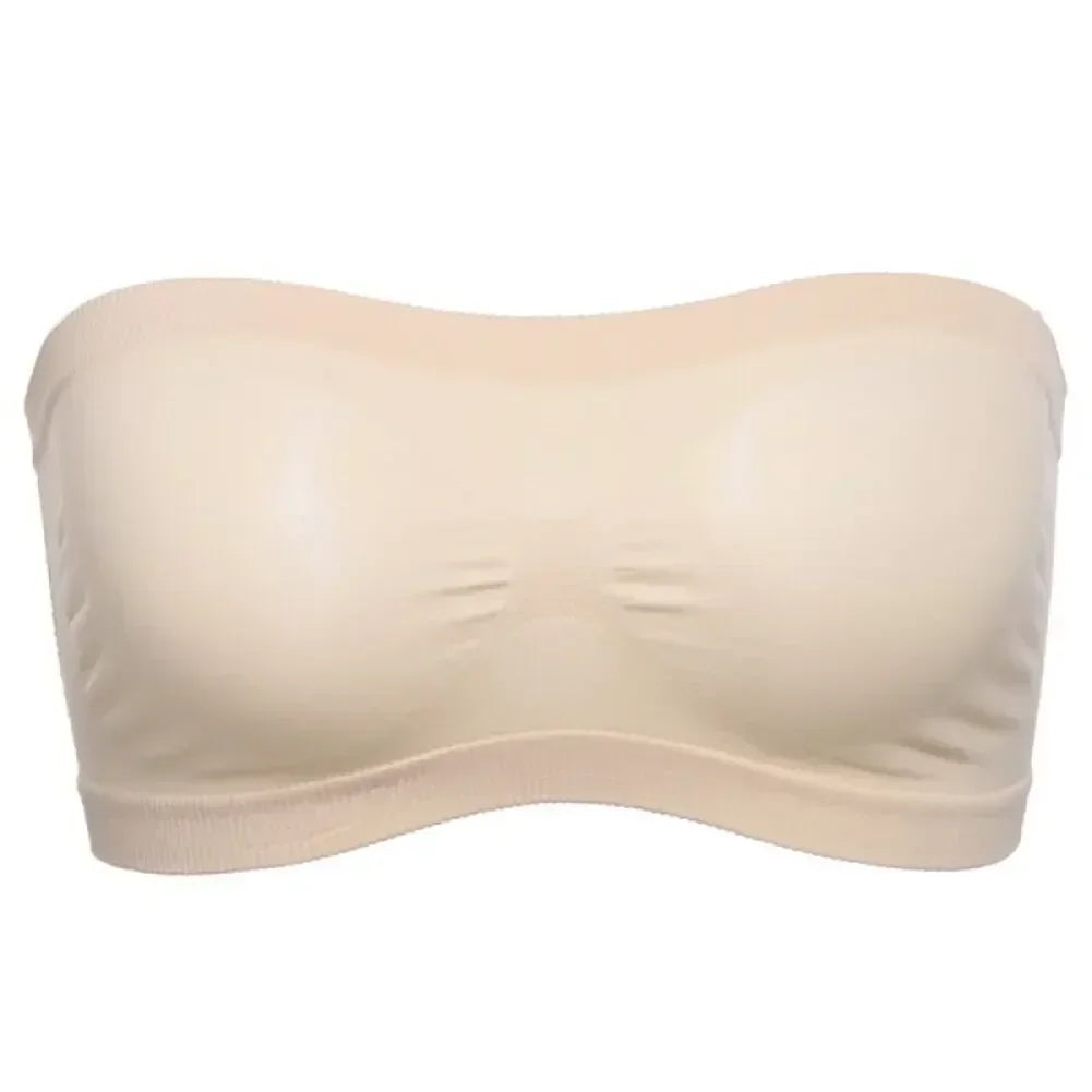 Invisible Women Breathable Mesh Tube Bra Seamless High Elastic Wrapped Sexy Strapless Chest Wraps Tube Tops Pregnant Mothers Bra