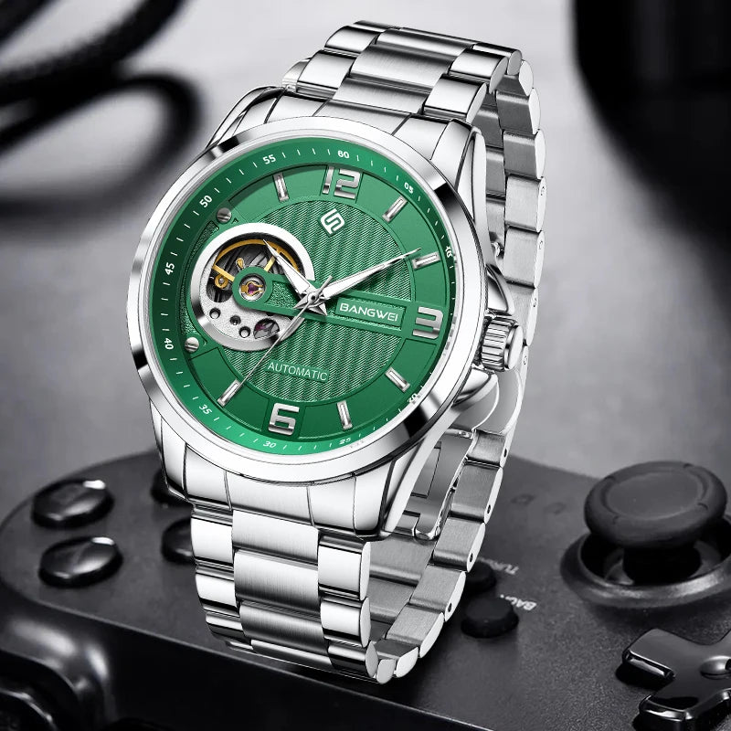 LIGE Fashion Luxury Mechanical Wristwatches Business Automatic Movement Hollow Waterproof Classic Casual Man Watch Reloj Hombre