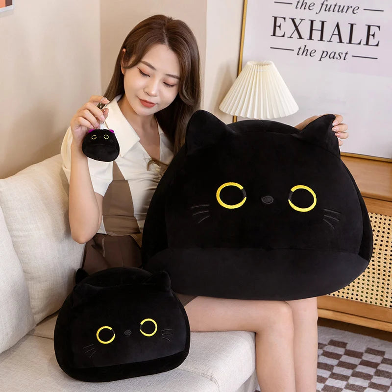 Cartoon Black Cat Plush Toy Animal Girl Dormitory Sleeping Plush Toy Pillow Office Home Sofa Cushion