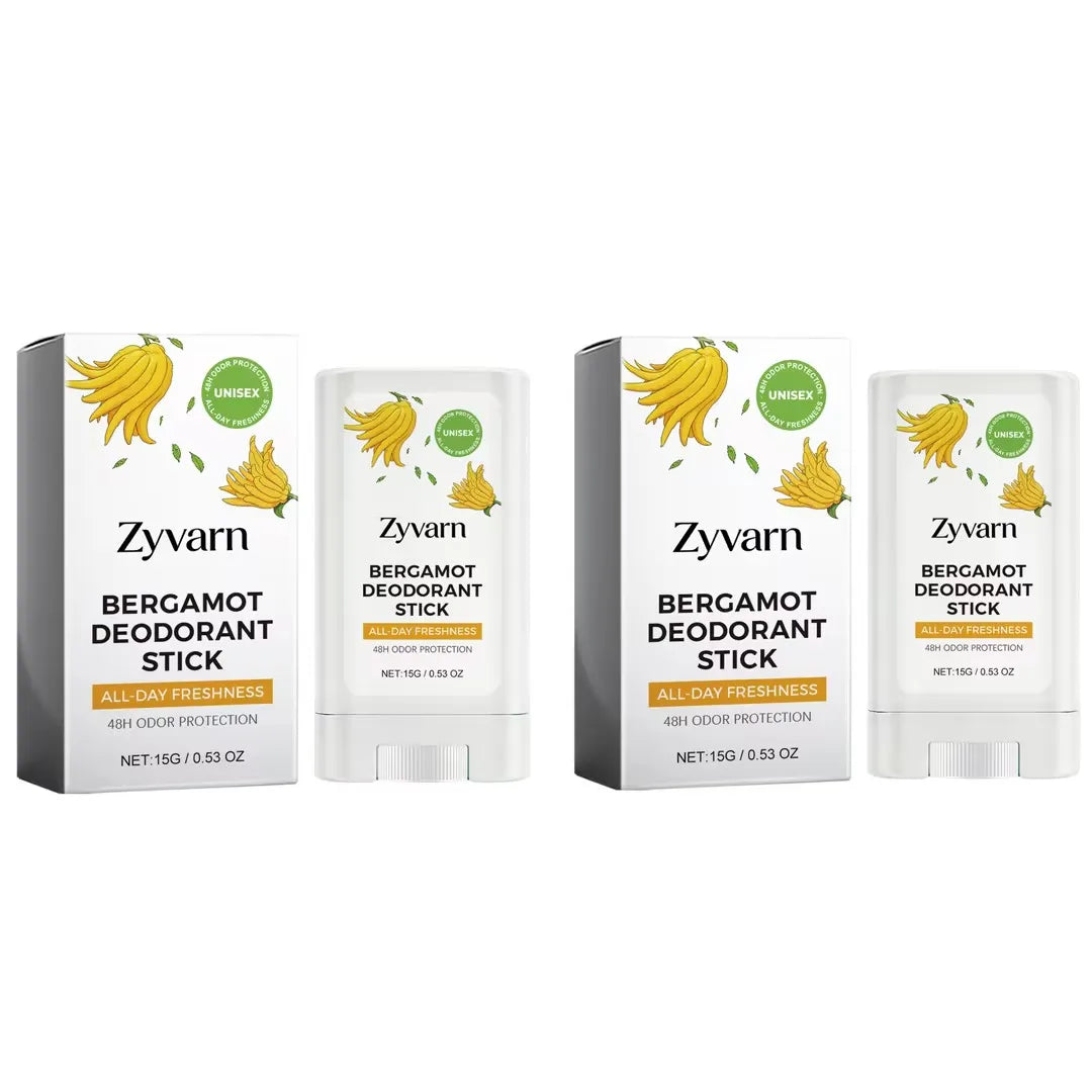Refreshing Deodorant Balm Stick Natural Bergamot All Day Anti-Odor Easy Apply Pocket Size Portable Underarm Fragrance Balm Stick