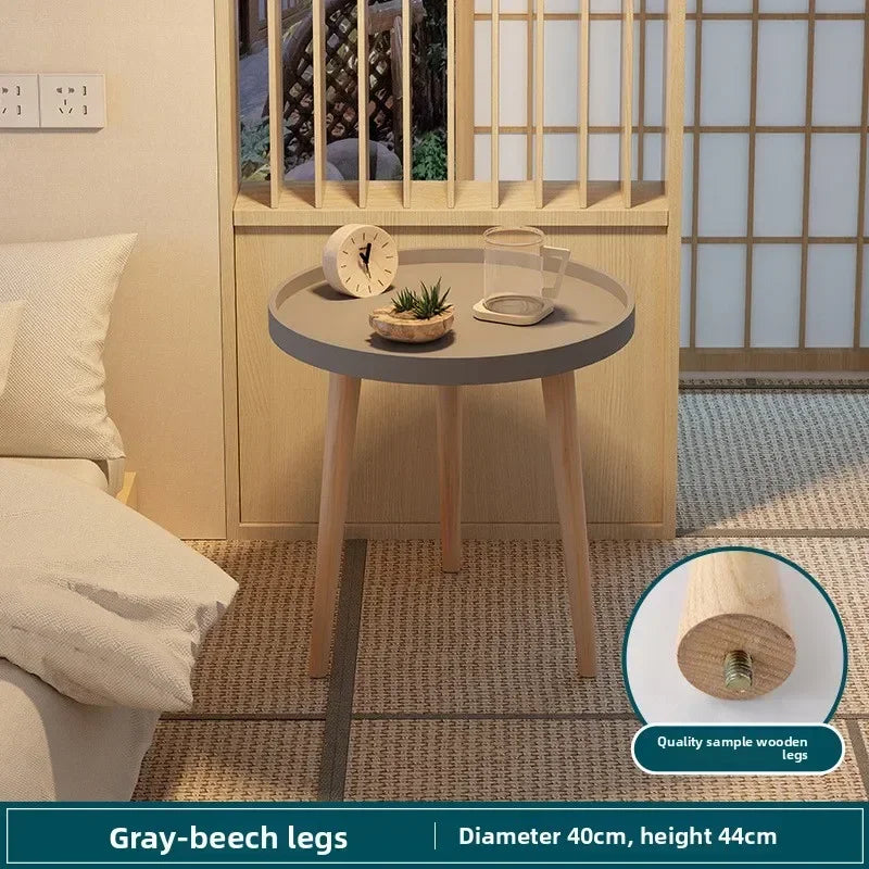 Small round table small apartment bedside table bedroom coffee table rack