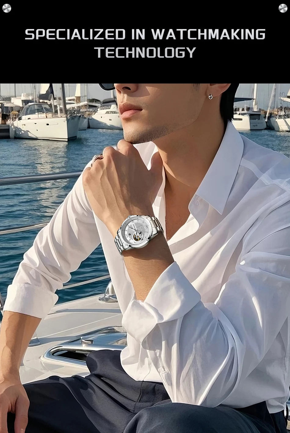 LIGE Fashion Luxury Mechanical Wristwatches Business Automatic Movement Hollow Waterproof Classic Casual Man Watch Reloj Hombre