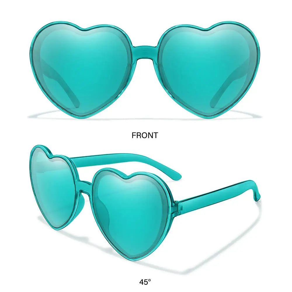 Trendy Cosplay Party Glasses Eyewear Heart-Shaped Sunglasses UV400 Protection Heart Sunglasses for Women Clout Goggle