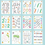 34-Page Reusable Educational Workbook Set, Perfect for Children's Drawing and Handwriting Training, Ideal for Christmas