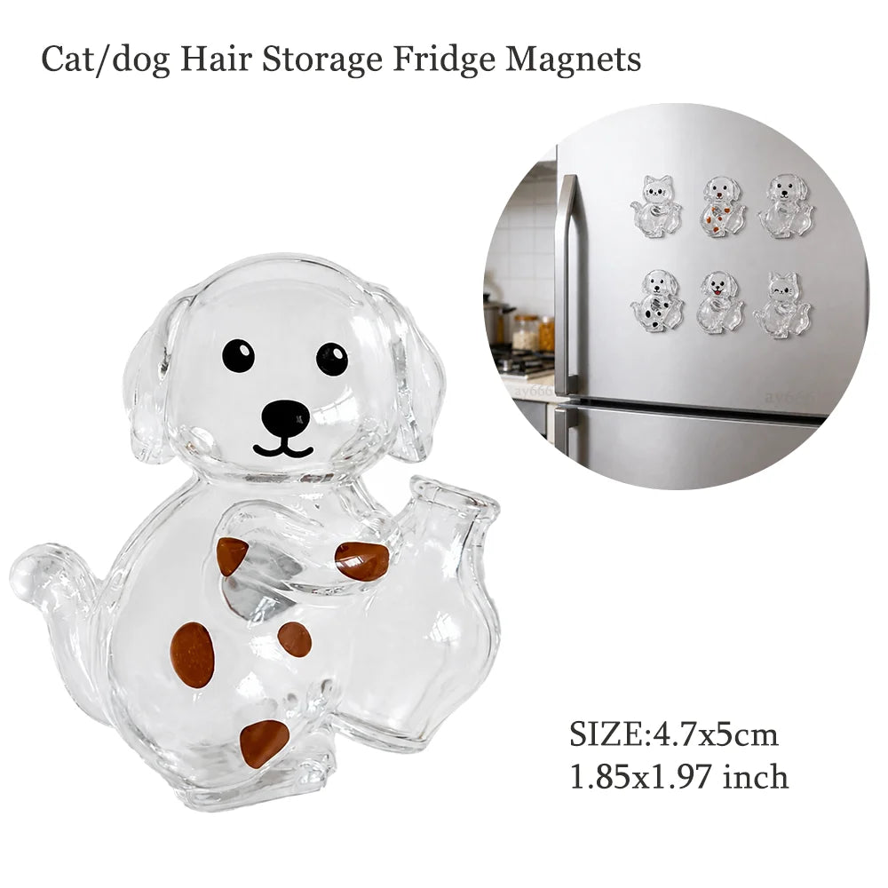 Creative Cat Hair Storage Capsule Transparent Cute Cat/Dog Charm Resin Pendant With Key Ring for Pet Lover DIY Memorial Keychain
