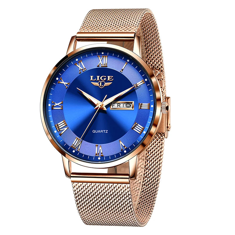 LIGE New Creative Ladies Watches Fashion Waterproof Quartz Watch For Women Casual Sport Bracelet Watch Female Relogio Feminino