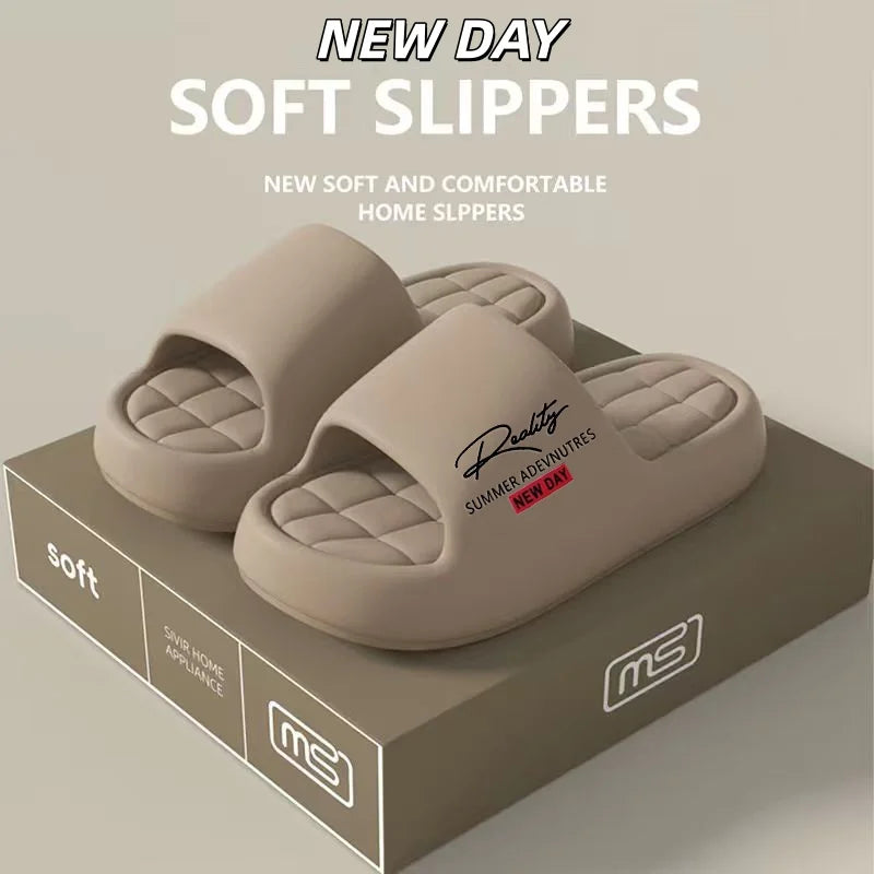 High Elastic Air-sensitive Thick-soled Slippers for Summer Wear, Soft-soled Non-slip Sandals Are Unisex for Home Bathing