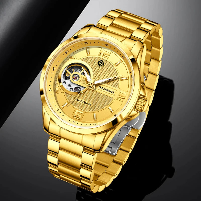 LIGE Fashion Luxury Mechanical Wristwatches Business Automatic Movement Hollow Waterproof Classic Casual Man Watch Reloj Hombre