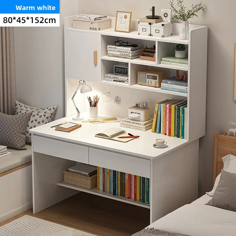 Precise Desk Home Modern Simple Bookshelf Integrated Student Bedroom Learning to Write With Drawing Desk Office Computer Desk