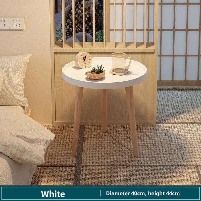 Small round table small apartment bedside table bedroom coffee table rack