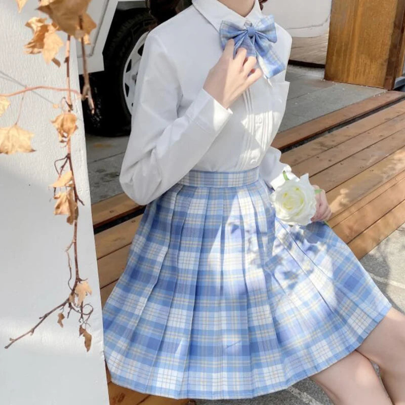ZOKI Plaid Women Pleated Skirt Bow Knot Summer High Waist Preppy Girls Dance Mini Skirt Cute A Line Harajuku Sexy Japan Faldas