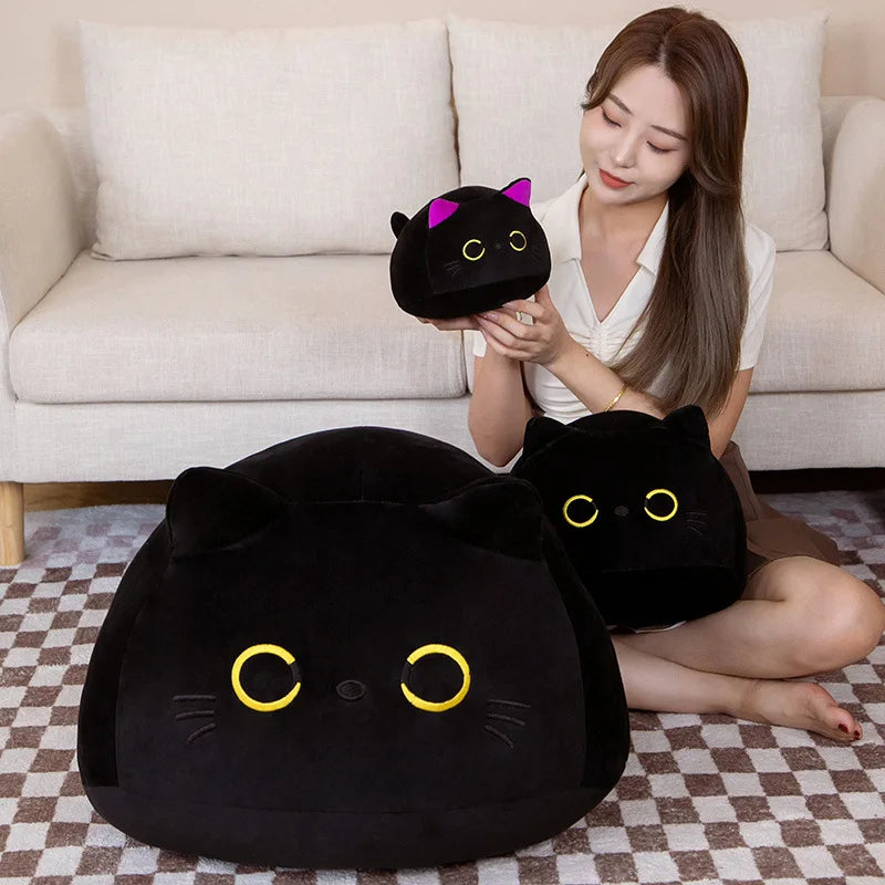 Cartoon Black Cat Plush Toy Animal Girl Dormitory Sleeping Plush Toy Pillow Office Home Sofa Cushion