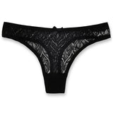 Lace Sexy G-String Thongs Solid Color Female Low Waist Bow Underpants Intimates Lingerie Transparent Women's Panties