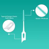 Vaclav 150Pcs Original Dental Floss Pick Soft Silicone Bristle Interdental Brush Dental Pick Brace Brush Disposable Teeth Clean
