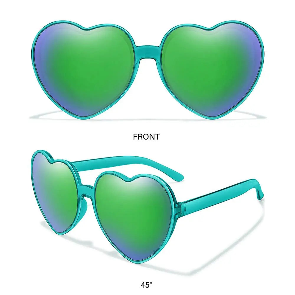 Trendy Cosplay Party Glasses Eyewear Heart-Shaped Sunglasses UV400 Protection Heart Sunglasses for Women Clout Goggle