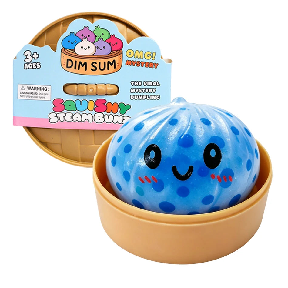 Blind Box Colorful Glitter Dumpling Glitter Dumpling Squishy with Box Mini Dumplings Sensory Squeeze Toy for Stress Relief