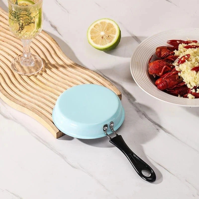 Portable Omelette Pan Mini Nonstick Cast Iron Skillet With Handle For Induction & Gas Cooktops Children Breakfast Pot【Homeclub】