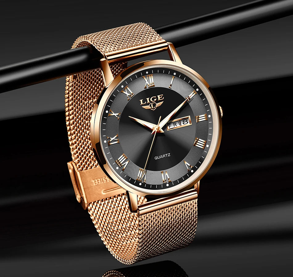 LIGE New Creative Ladies Watches Fashion Waterproof Quartz Watch For Women Casual Sport Bracelet Watch Female Relogio Feminino