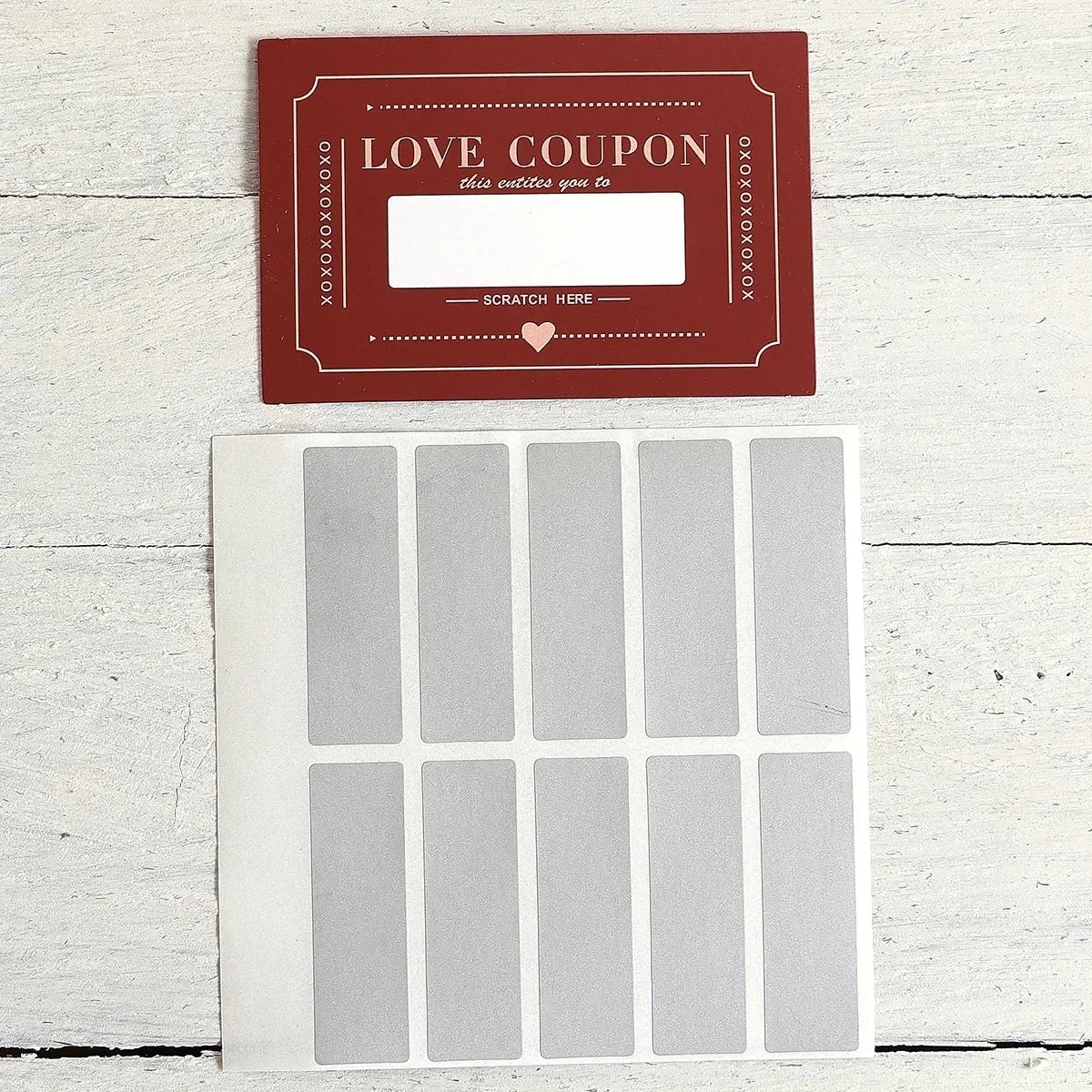 10 /20 PScratch Valentines Day Card Love Coupons Love Note Scratch Off Cards Valentine'S Day Anniversary Greeting Card DIY Gifts