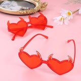 Rock Horn Sun Glasses Devil Ear Heart Shape UV Protection Sunglasses Cosplay Glasses Halloween Decoration for Halloween Party
