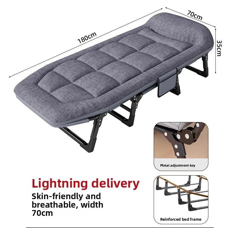 Household GoodsLunch Break Folding Bed Office Single Recliner Portable Hospital Escort March Dual-purpose Nap Bed