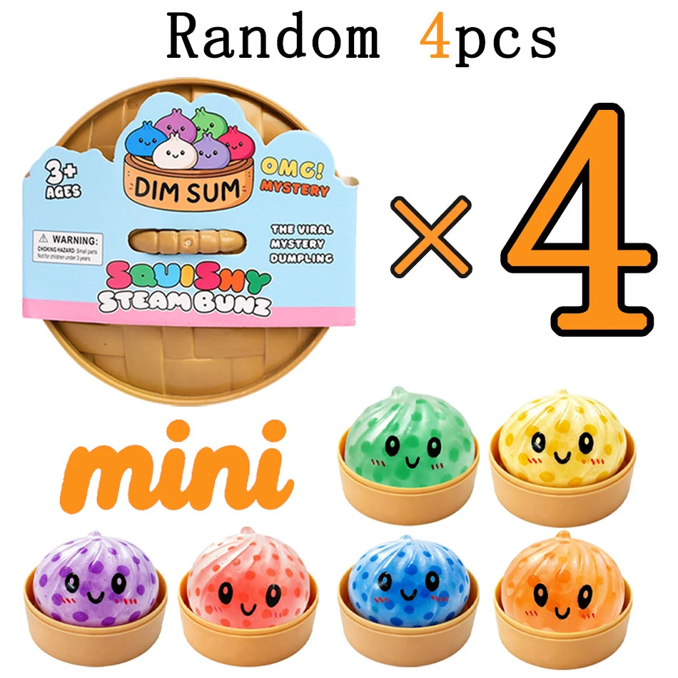 Blind Box Colorful Glitter Dumpling Glitter Dumpling Squishy with Box Mini Dumplings Sensory Squeeze Toy for Stress Relief