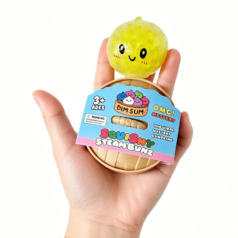 Blind Box Colorful Glitter Dumpling Glitter Dumpling Squishy with Box Mini Dumplings Sensory Squeeze Toy for Stress Relief